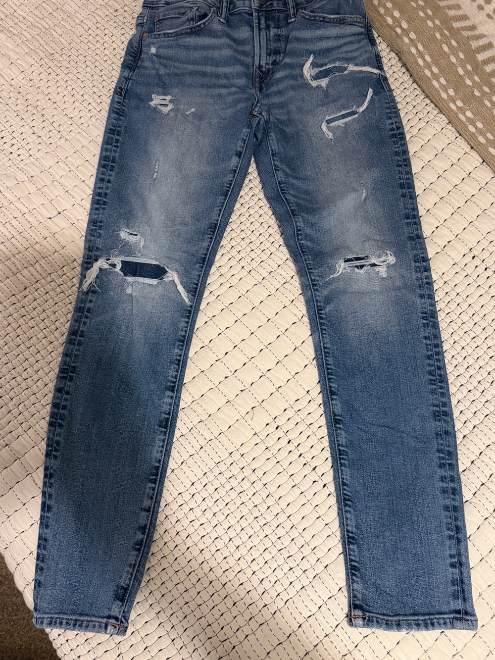 American Eagle Outfitters MENS Ripped Skinny Jeans - Blue